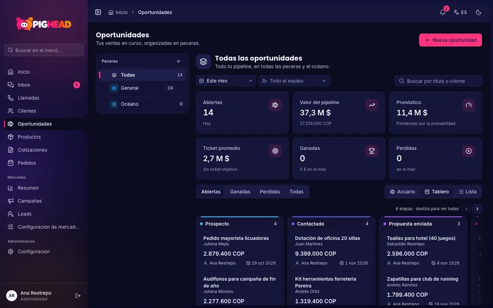 Organize your sales in progress